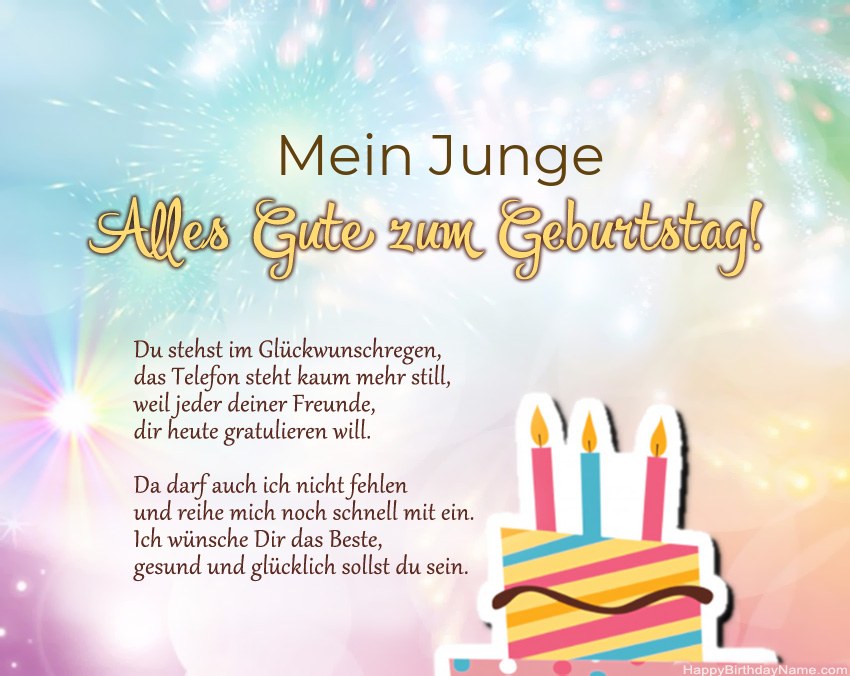 Mein Junge Alles Gute zum Geburtstag in Versen Mein Junge Alles Gute zum Geburtstag in Versen
