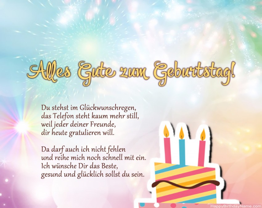 Alles Gute zum Geburtstag in Versen