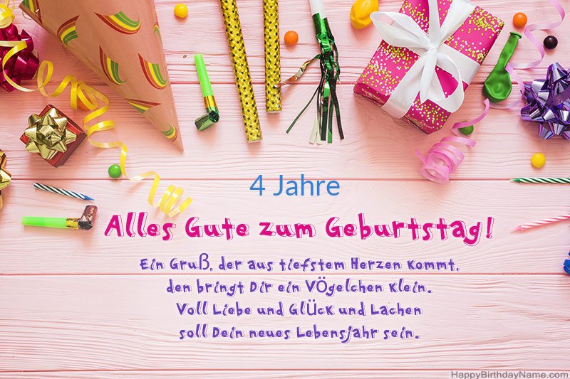 Downloaden Sie Happy Birthday Karte 4 Jahre altes Mädchen kostenlos Downloaden Sie Happy Birthday Karte 4 Jahre altes Mädchen kostenlos