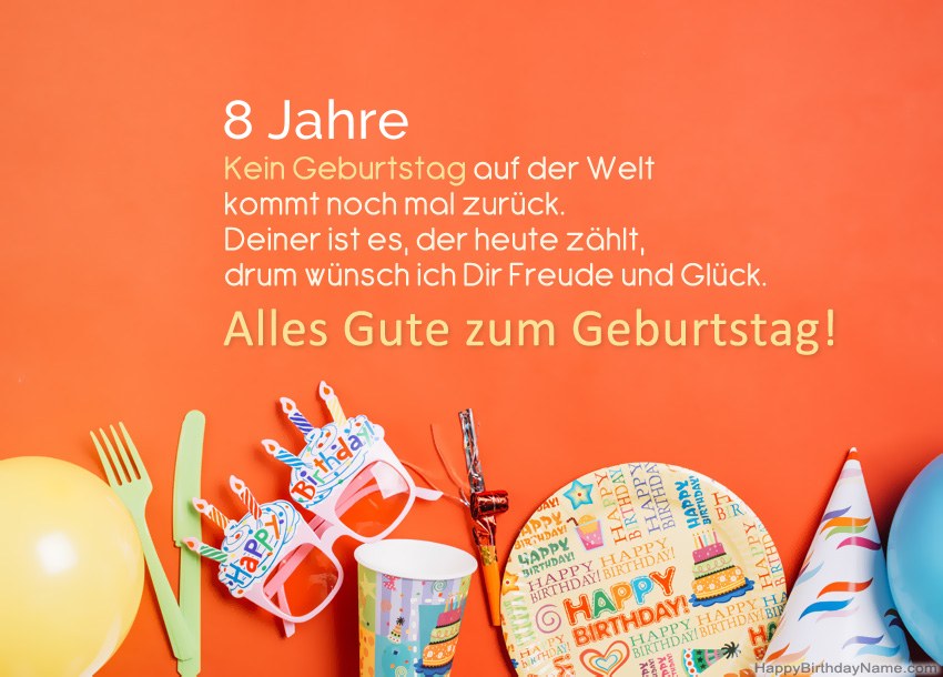 8 Jahre altes Mädchen Alles Gute zum Geburtstagskarten