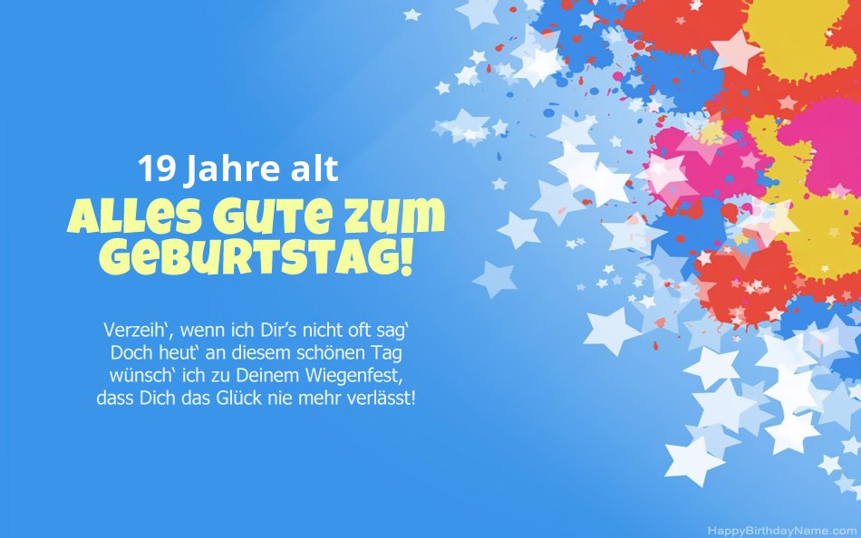 Herzlichen Glückwunsch zum Geburtstag 19 Jahre altes Mädchen