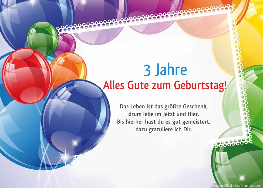 3 Jahre alter Junge Herzlichen Glückwunsch zum Geburtstag!