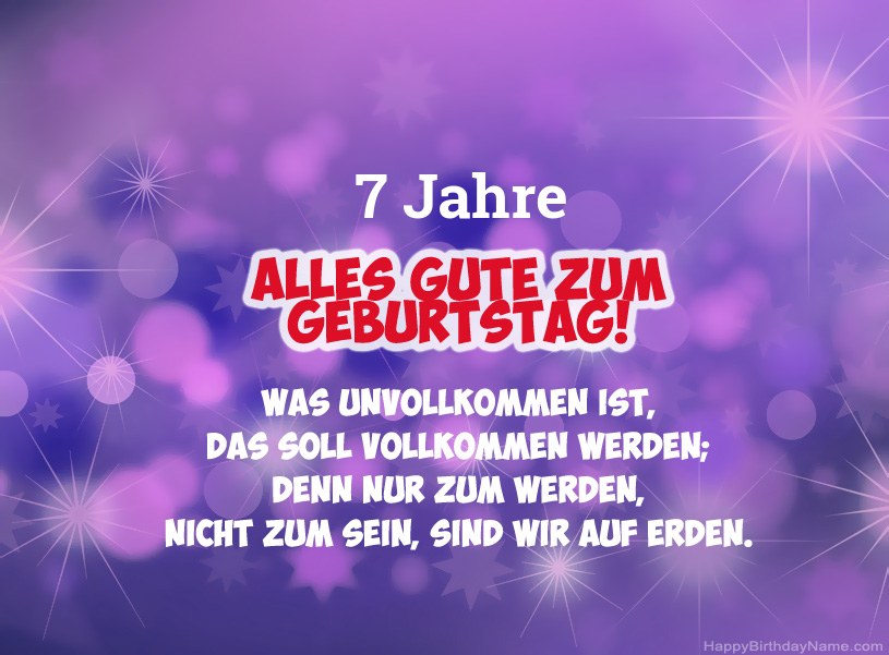 Schöne Bilder für Happy Birthday 7 Jahre alter Junge