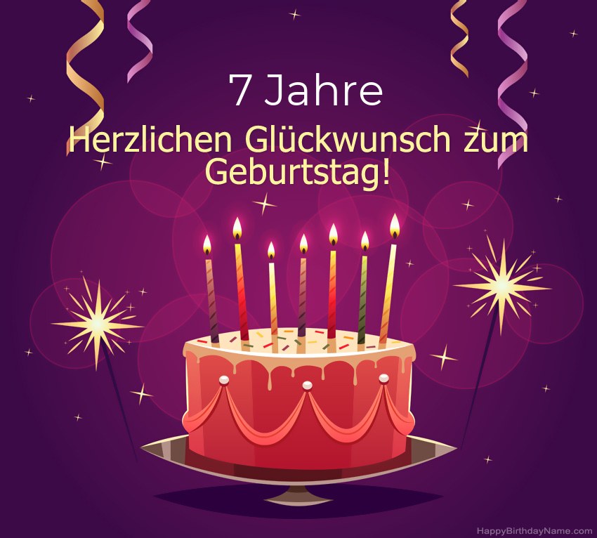 Lustige Grüße für alles Gute zum Geburtstag 7 Jahre alter Junge Bilder