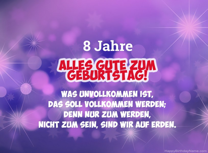 Schöne Bilder für Happy Birthday 8 Jahre alter Junge