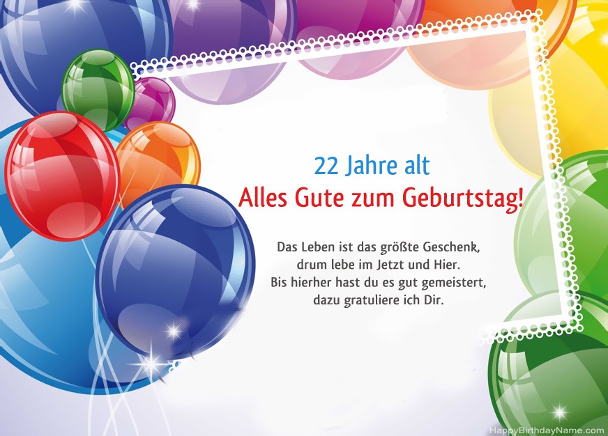 22 Jahre alter Typ Herzlichen Glückwunsch zum Geburtstag!