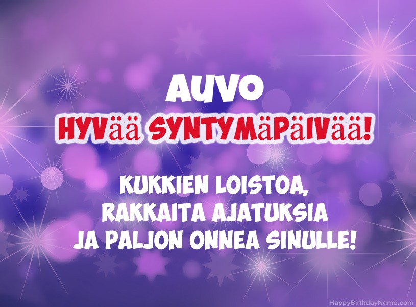 Onnittelut Auvo onnea!