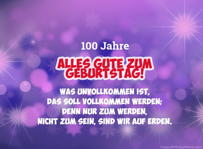 Schöne Bilder für Happy Birthday 100 Jahre alter Mann