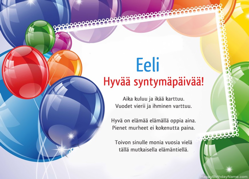 Hyvää Syntymäpäivää Eeli!