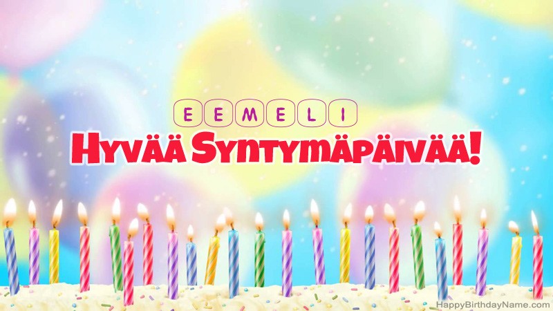 Lasten Syntymäpäivän tervehdykset Eemeliille