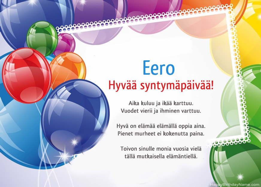 Hyvää Syntymäpäivää Eero!
