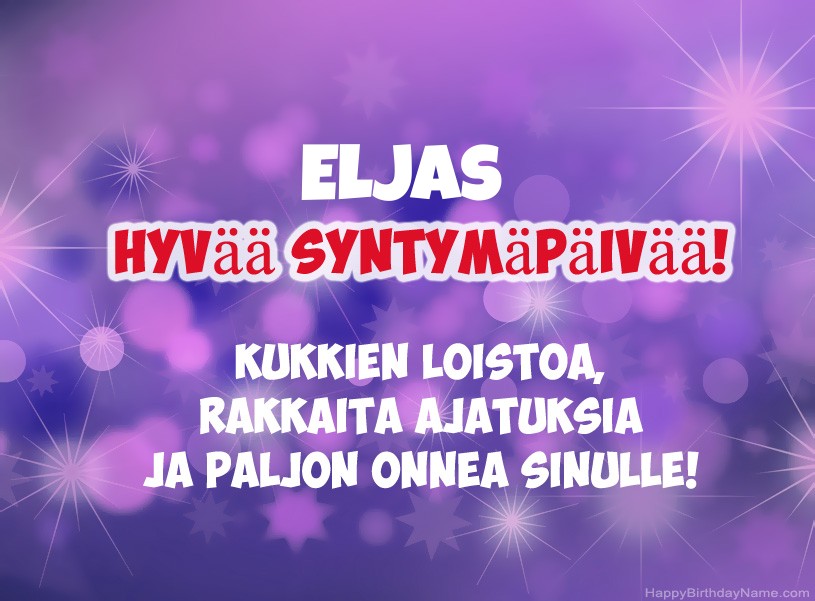 Onnittelut Eljas onnea!
