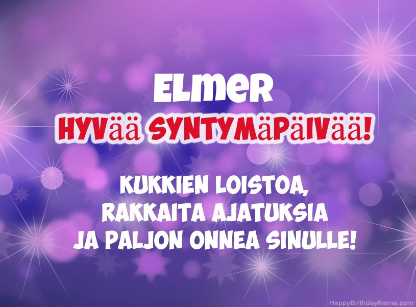 Onnittelut Elmer onnea!