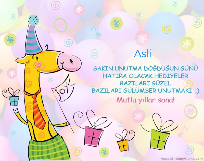 Asli Doğum Günün Kutlu Olsun için çocuk tebrikler