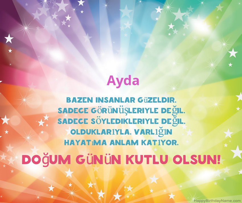 Ayda için Güzel Mutlu Doğum Günü kartları Ayda için Güzel Mutlu Doğum Günü kartları