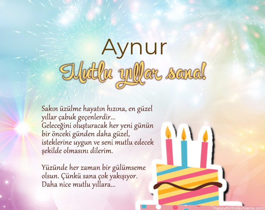 İyi ki doğdun Aynur ayette İyi ki doğdun Aynur ayette