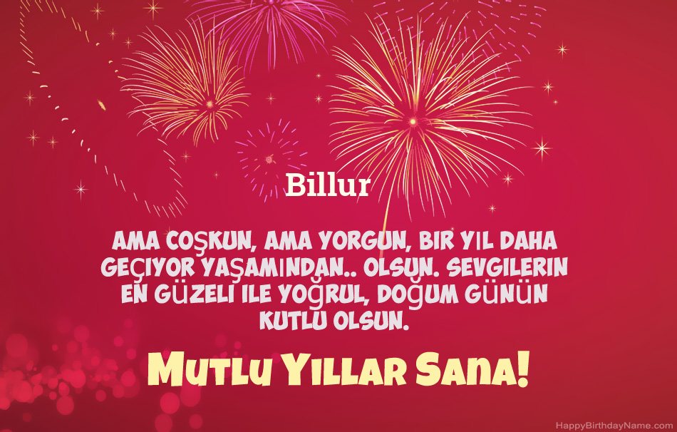 Doğum Günün Kutlu Olsun Billur, güzel şiirler