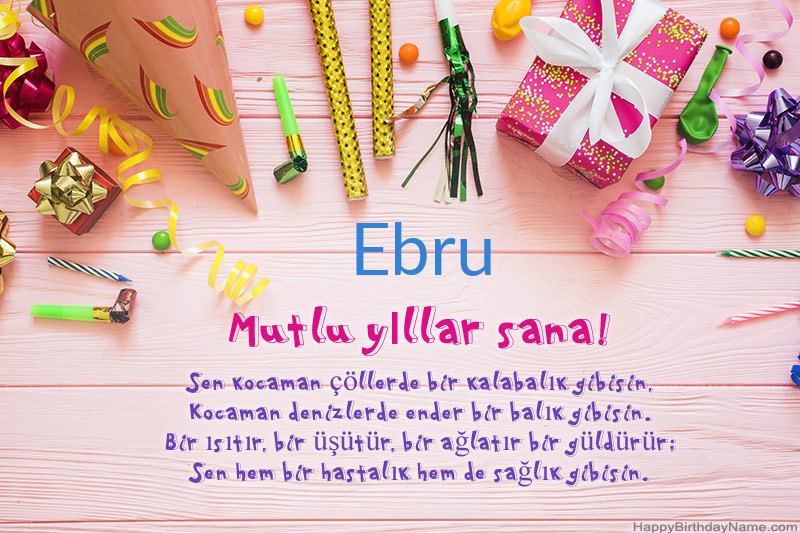 Doğum günün kutlu olsun kartı Ebru bedava indir