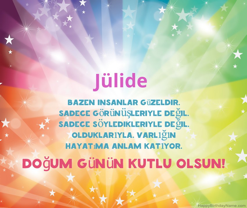 Jülide için Güzel Mutlu Doğum Günü kartları