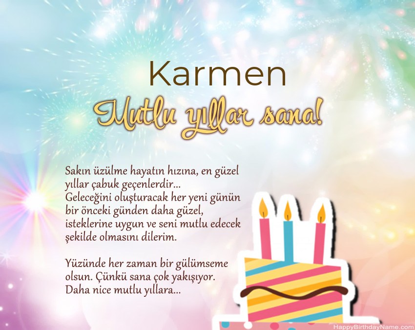 İyi ki doğdun Karmen ayette İyi ki doğdun Karmen ayette