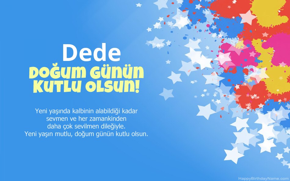 Doğum günü için tebrikler Dede