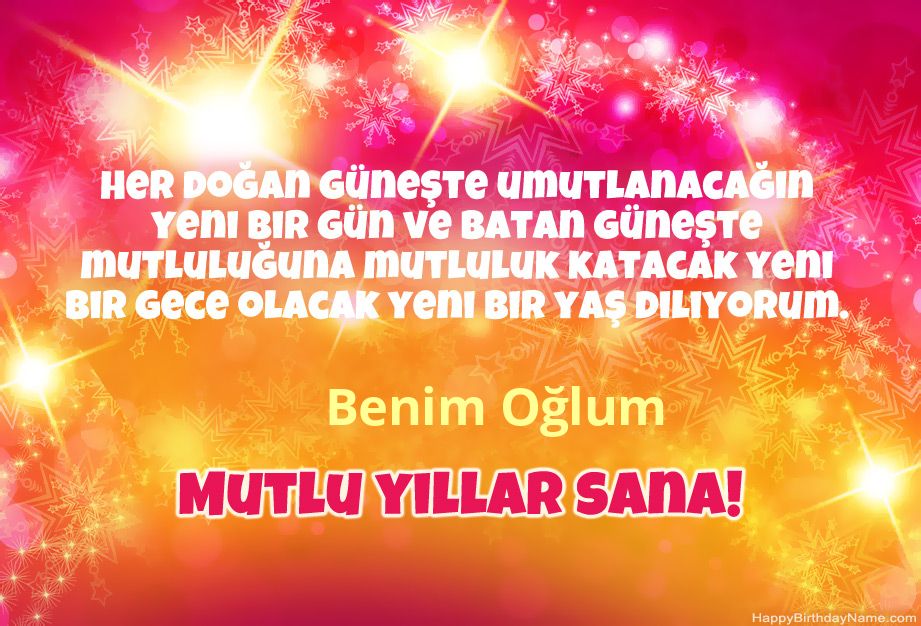 İyi ki doğdun Benim Oğlum için harika tebrikler