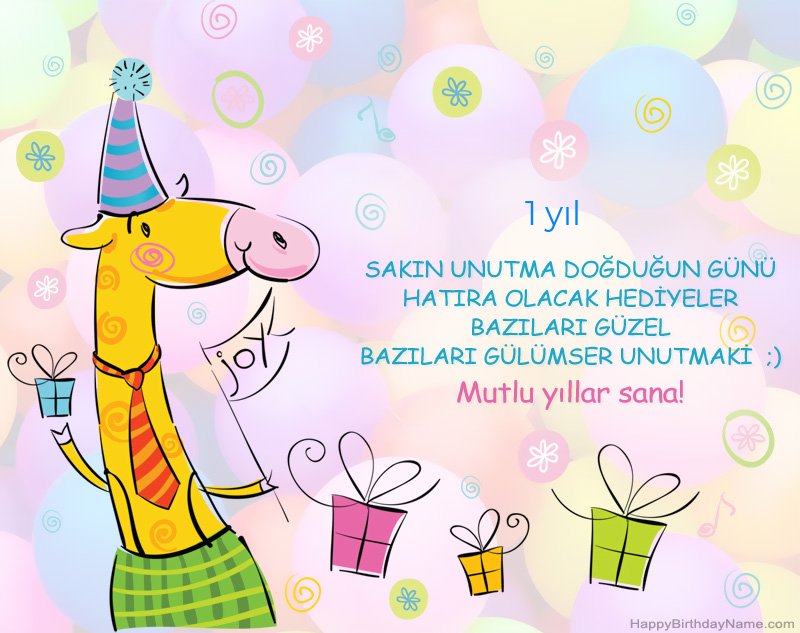 Doğum Günün Kutlu Olsun Tebrikler 1 yaşında bir kız