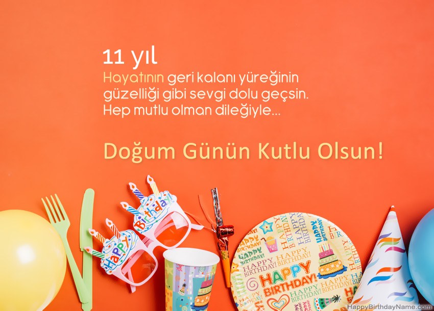 11 yaşında kız Doğum Günün Kutlu Olsun kartları