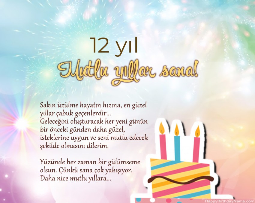 Ayette 12 yaşında kız Doğum Günün Kutlu Olsun