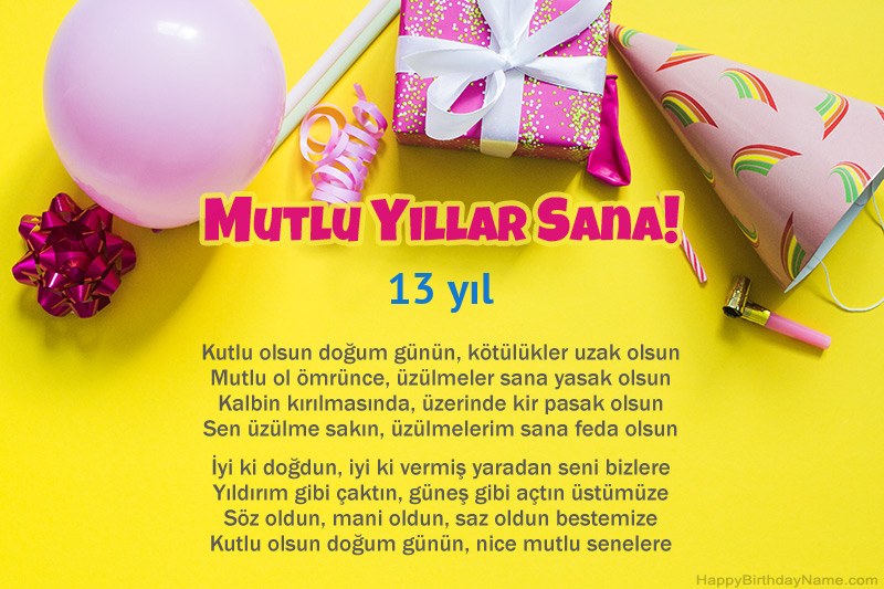 İyi ki doğdun 13 yaşında kız nesirinde