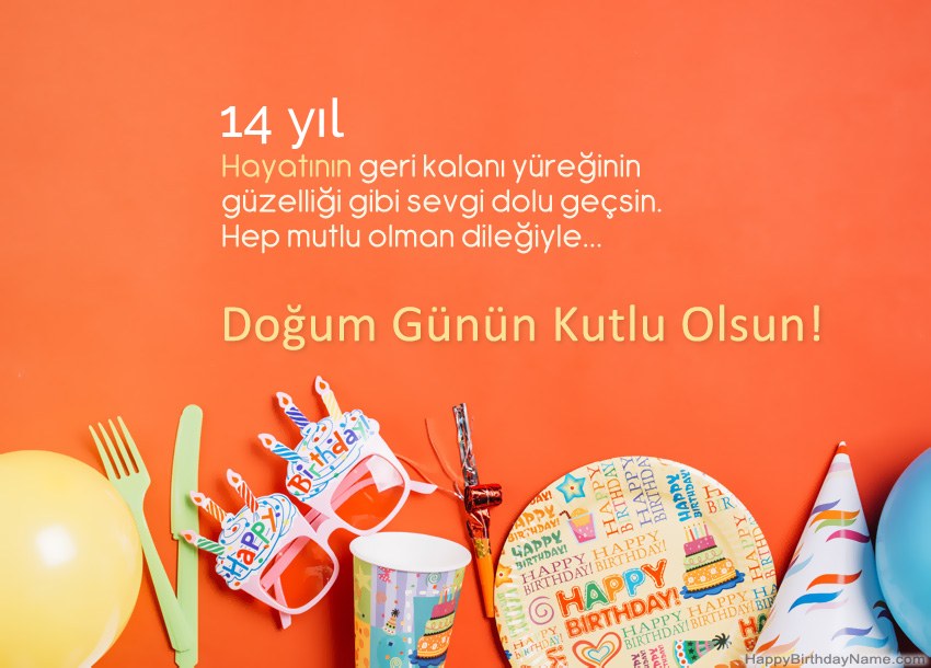 14 yaşında kız Doğum Günün Kutlu Olsun kartları