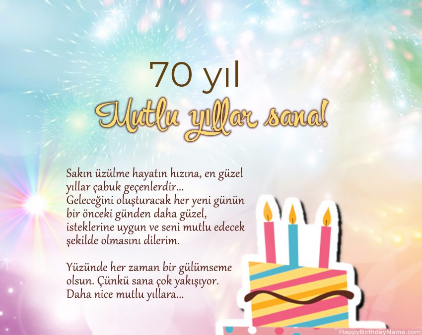 Ayette 70 yaşında kadın Doğum Günün Kutlu Olsun
