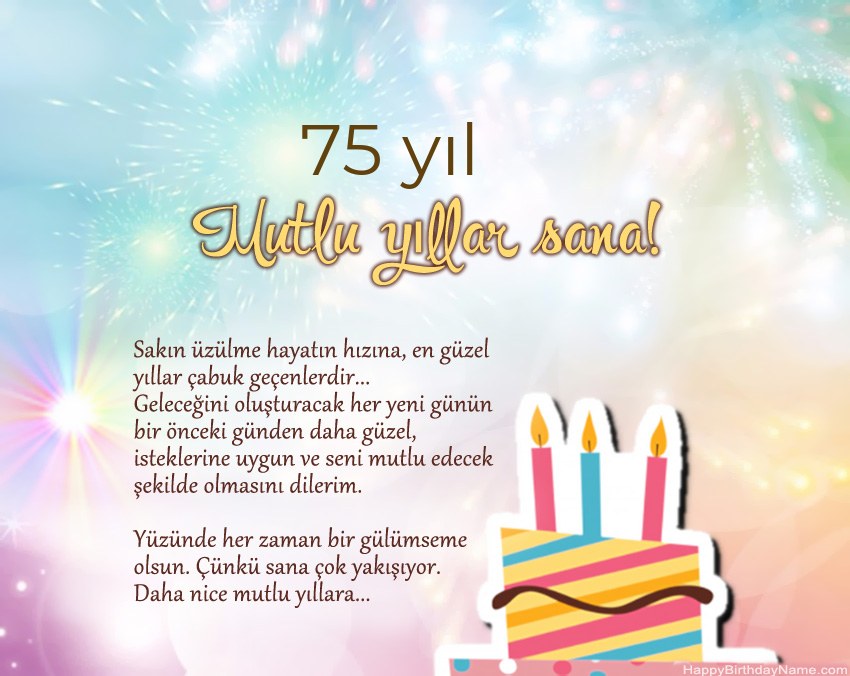 Ayette 75 yaşında kadın Doğum Günün Kutlu Olsun