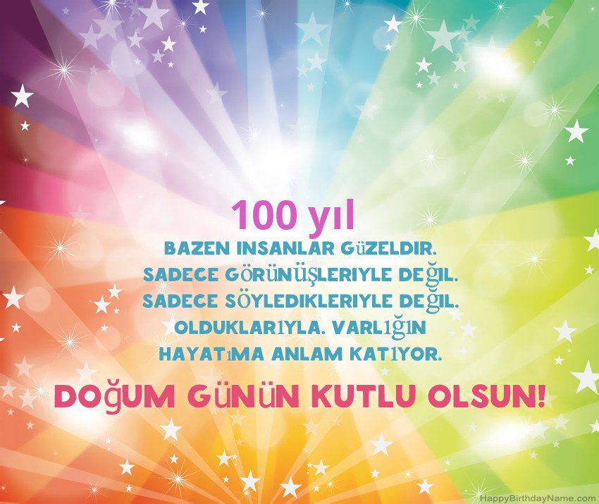 Güzel doğum günü kartları 100 yaşında erkek