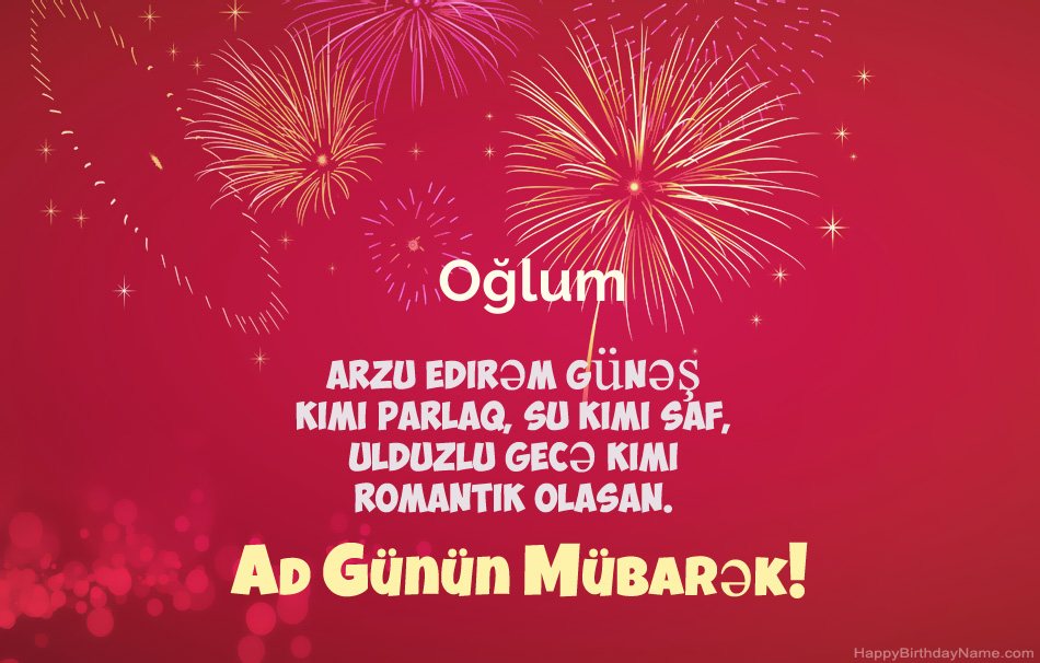 Oğlum Müqəddəs Doğum günü, gözəl şeirlər
