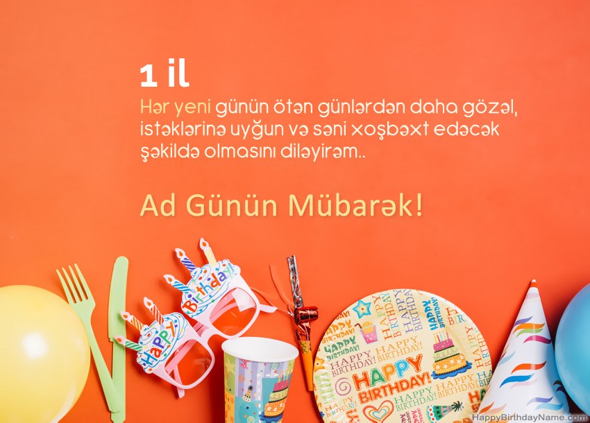 1 yaşlı qız Happy Birthday kartları