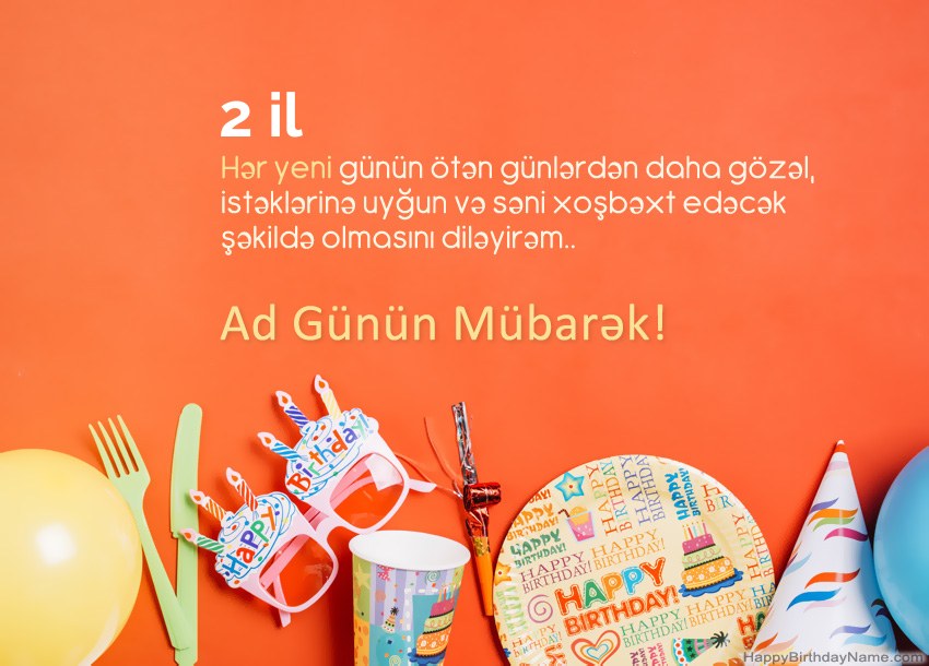 2 yaşında qız Happy Birthday kartları