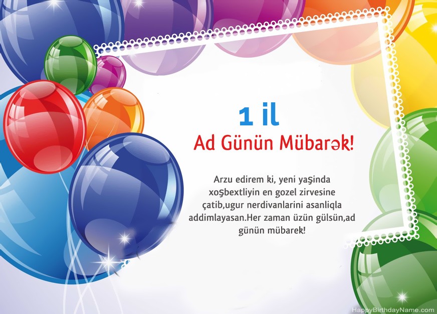 1 yaşlı oğlan ad günün mübarək!