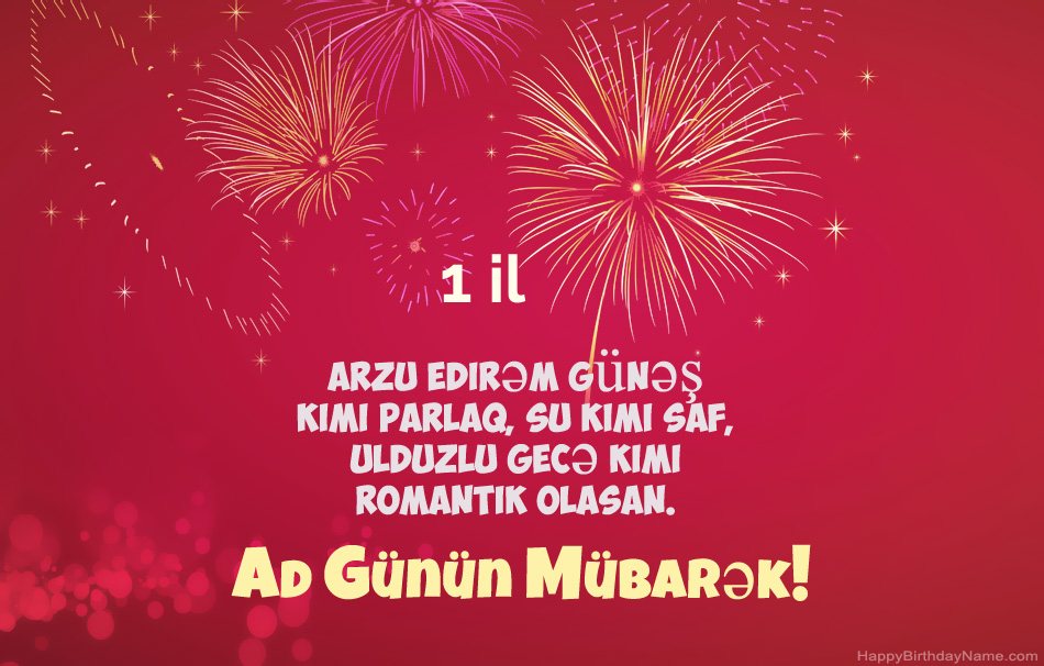 1 yaşlı oğlan Müqəddəs Doğum günü, gözəl şeirlər
