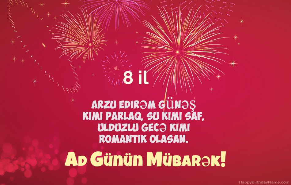 8 yaşlı oğlan Müqəddəs Doğum günü, gözəl şeirlər