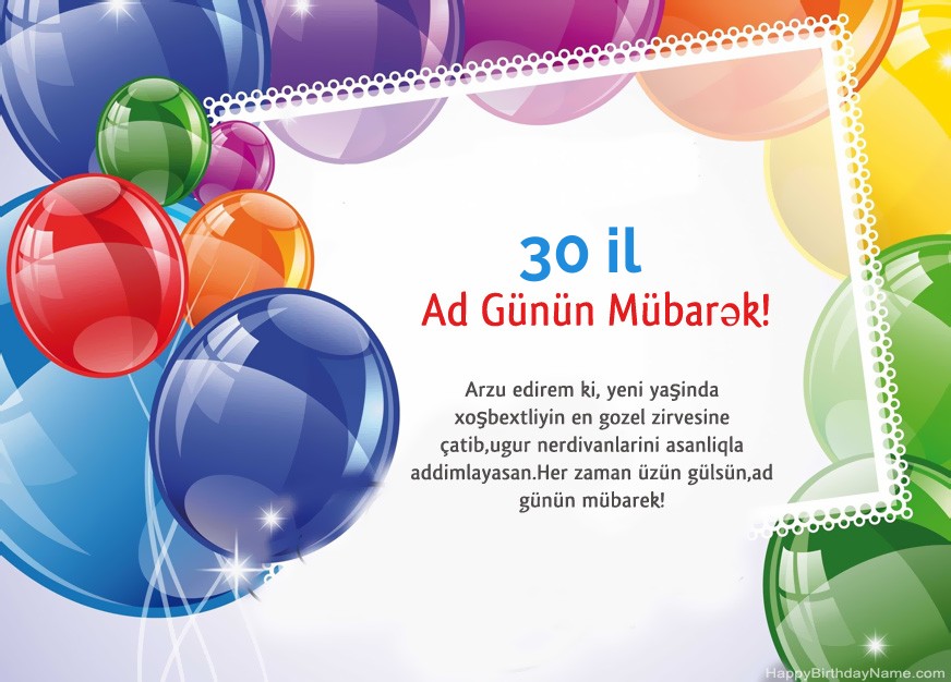 30 yaşında kişi ad günün mübarək!