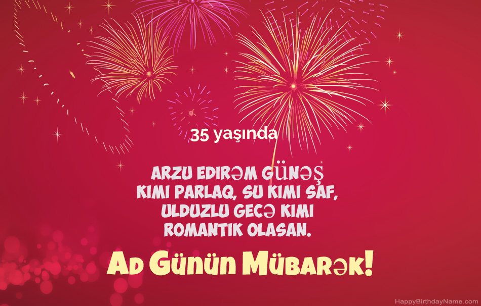 35 yaşında kişi Müqəddəs Doğum günü, gözəl şeirlər