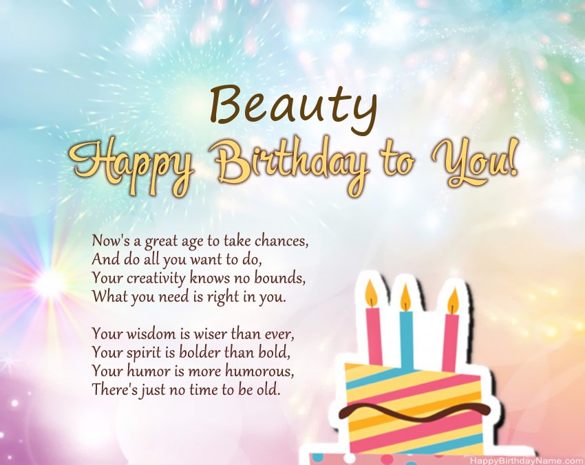 Beauty Happy Birthday in verse