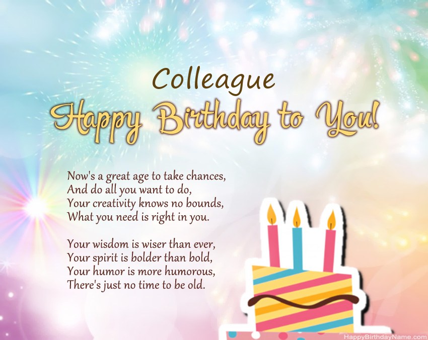 Colleague Happy Birthday in verse