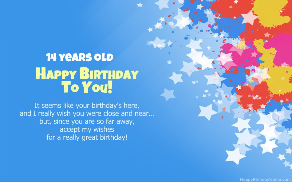 Congratulations on the birthday 14 years old girl