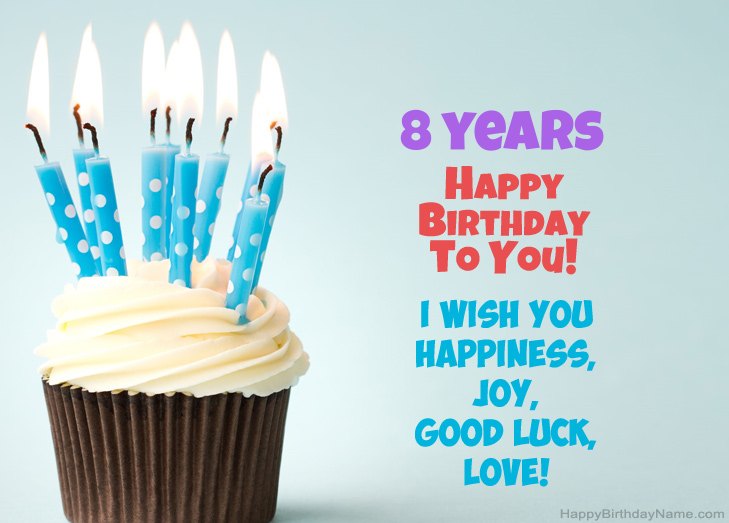 Congratulations for Happy Birthday 8 years old boy
