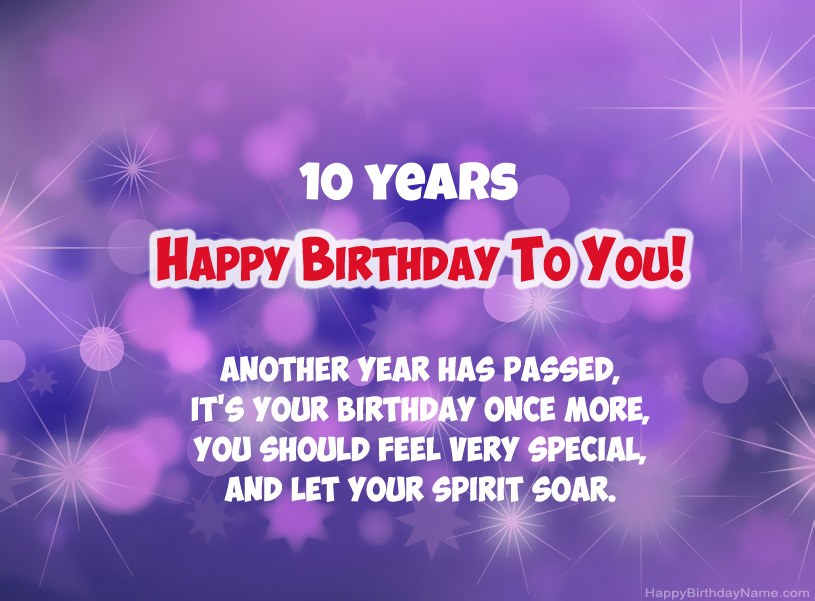 Beautiful pictures for Happy Birthday 10 years old boy