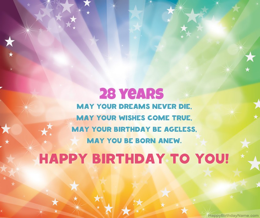 Beautiful Happy Birthday cards 28 years old man