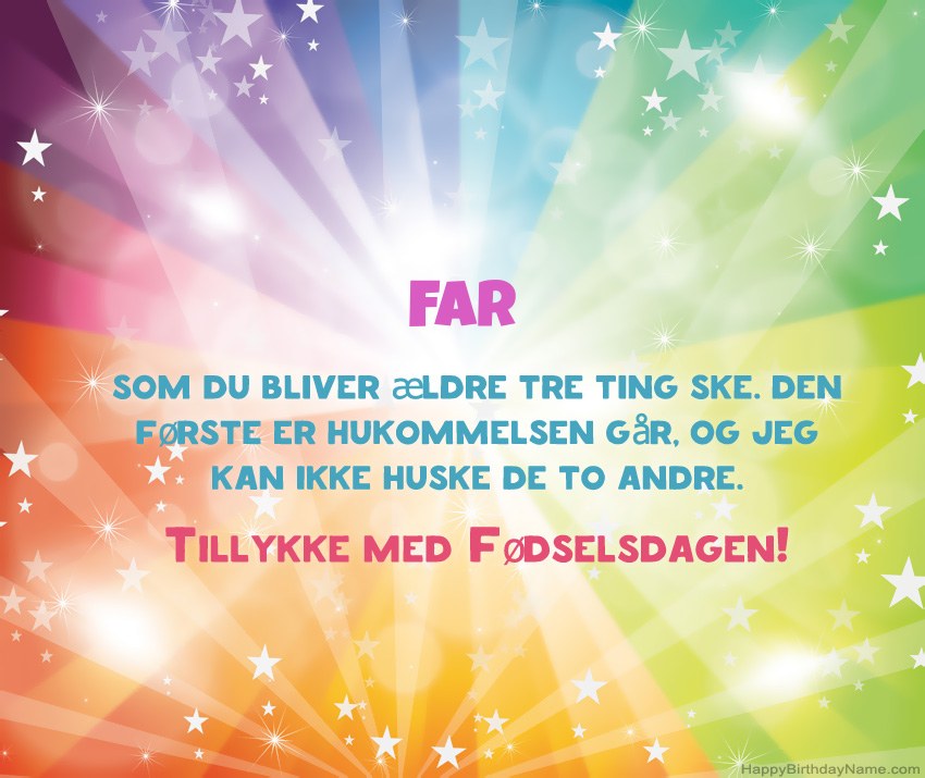 Smukke fødselsdagskort Far