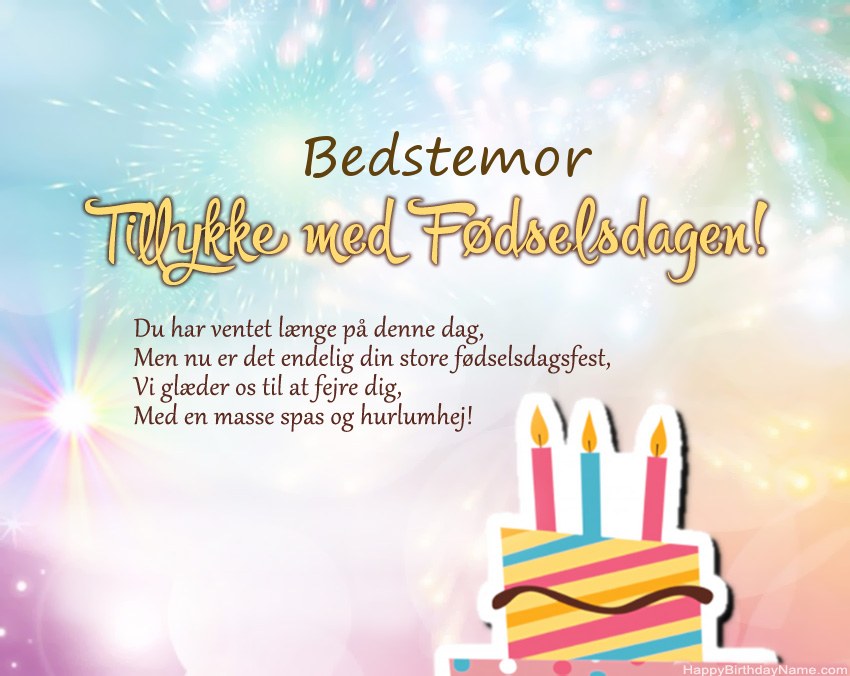 Bedstemor Tillykke med fødselsdagen i vers